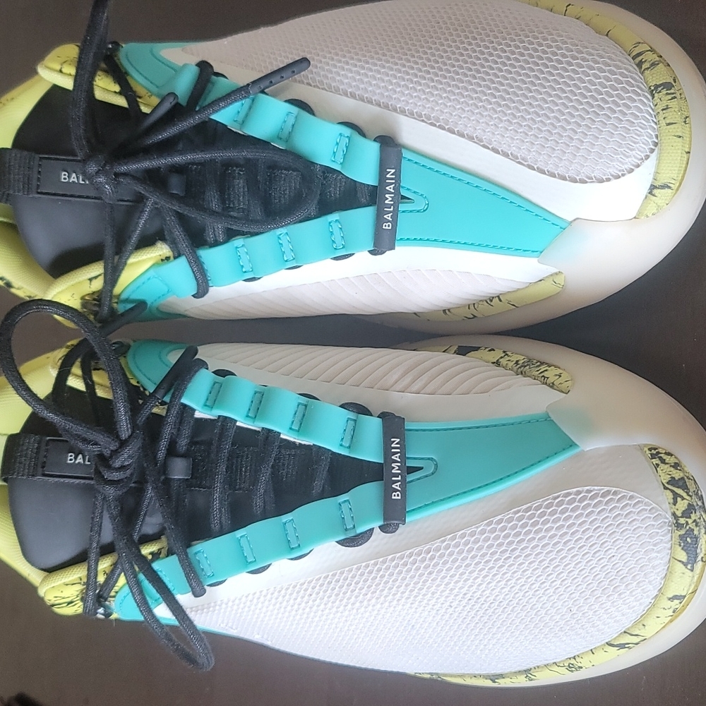 44 RUE FRANCOIS 1.er Balmain Street Runners(Size 12 EUR 46)lime green/teal/white